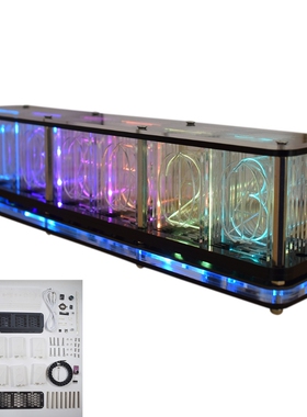 Imitate Full Color RGB Glow Tube Clock LED Music Spectrum DI