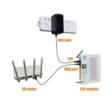 ສາກໄຟໄດ້ 5000mAh 5V 9V 12V UPS ພະລັງງານສຳຮອງບໍ່ຕິດຂັດ