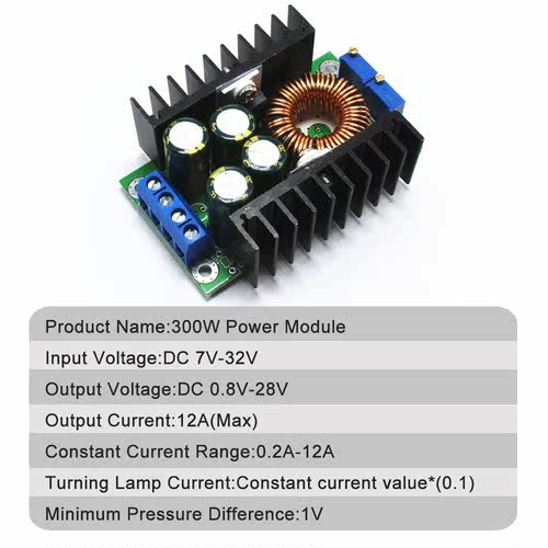 12A Step-Down Power Module DC 7V-32V to DC 0.8V-28V 300W LED-图1