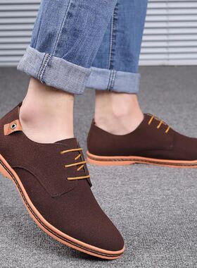 Pig Suede Business Shoes Men 2021 Elegant New Arrival Large