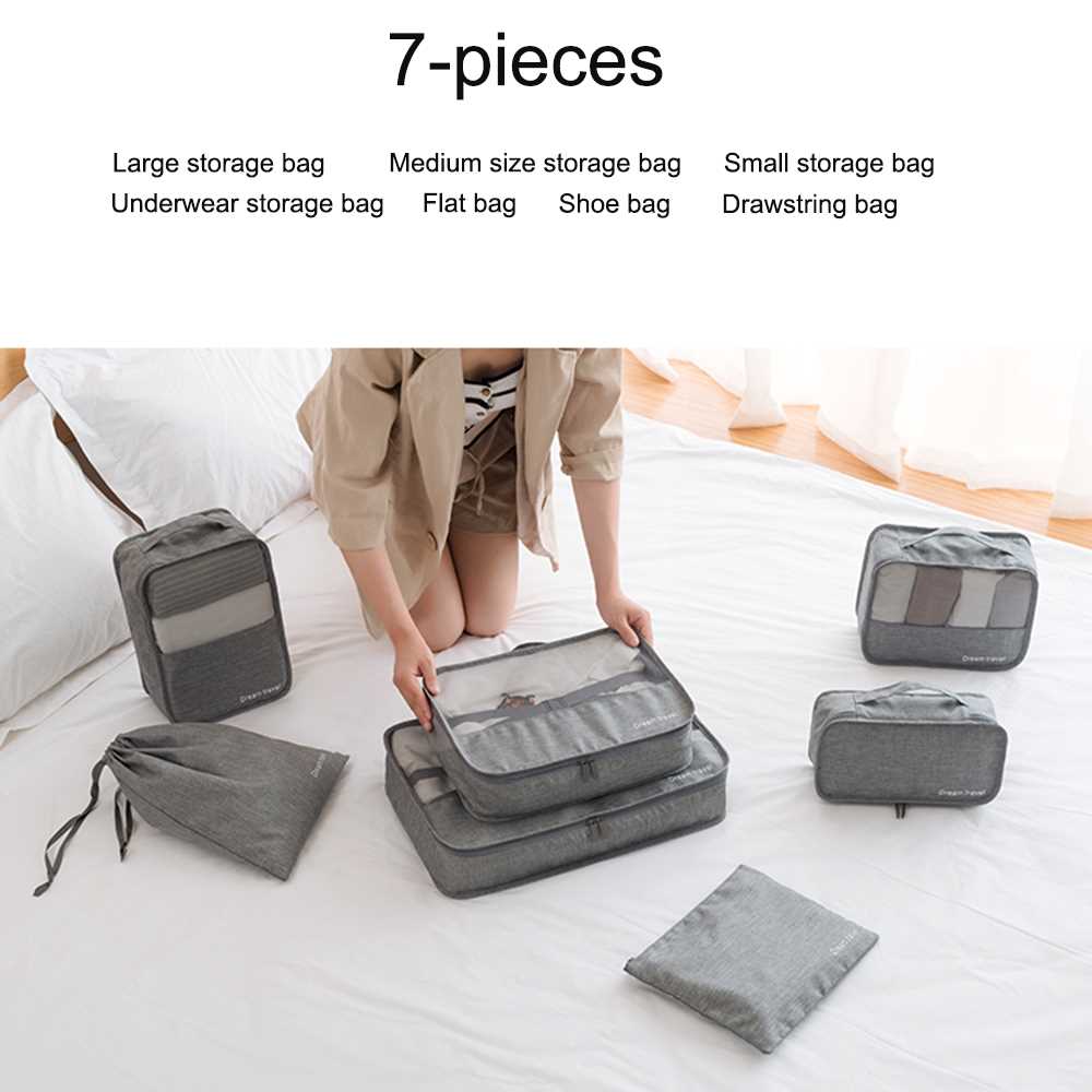 7Pcs Storage Bag Bages Portable Luggage Travel Bag Les Cl - 图1