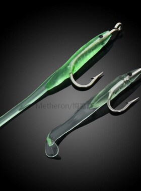 10 PCS Luminous Fishing Lures Rubber Worm Small Eel Crank Ba