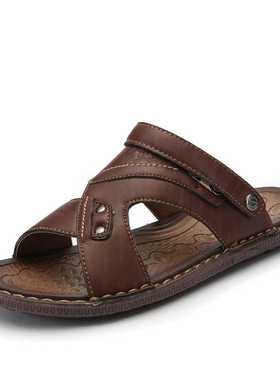 Brand Men's Sandals Summer Genuine Leather Sandals Men O