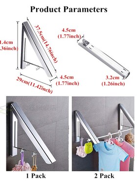 Wall Mounted Retractable Clothes Drying Rack Folding Collaps