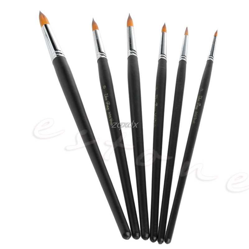 6 Round Pointed Tip Paint Brushes For Artist Oil Painting Wa - 图0