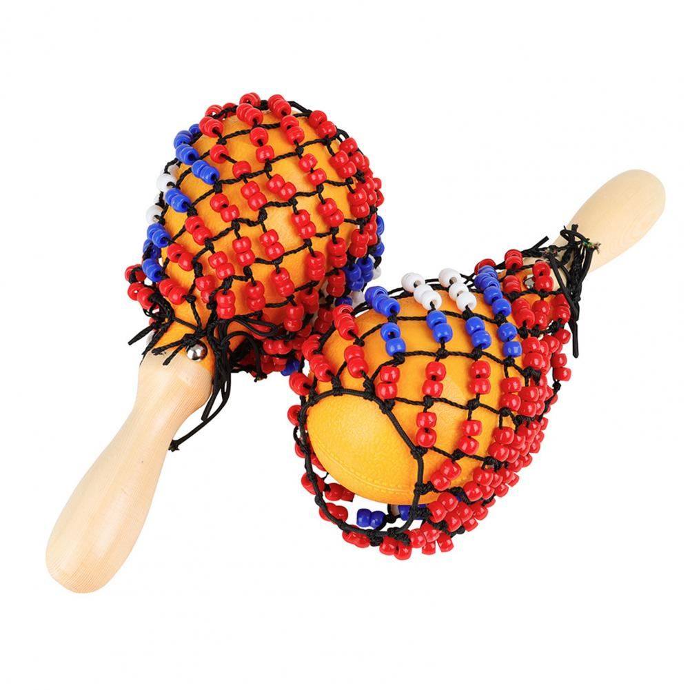 2Pcs Children Bead Net Wooden Sand Hammer Hand Tambourine Pe - 图2