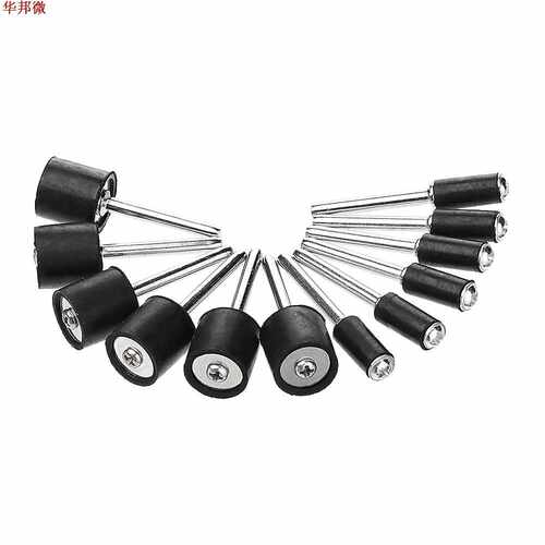 12pcs 1/8 Inch Shank Sanding Drum 12.7mm 6.3mm Rubber Mandre - 图1