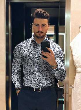 Men	s shirt for men clothing social male Blouse Hawai