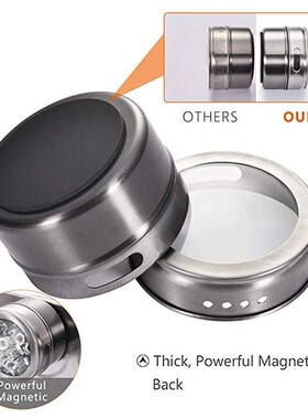 New Magnetic Spice Jars With Labels Stickers Seasoning Bottl
