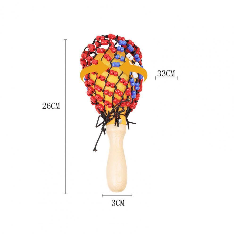 2Pcs Children Bead Net Wooden Sand Hammer Hand Tambourine Pe - 图1