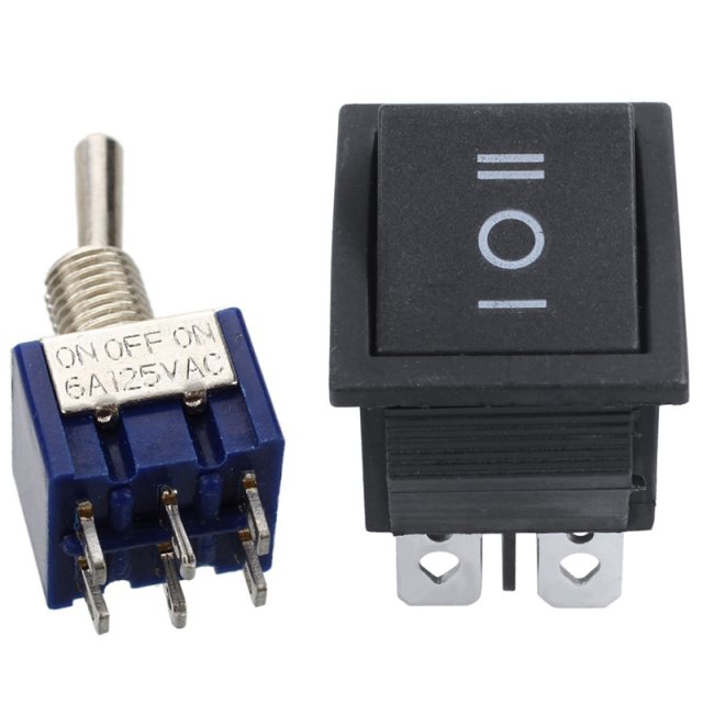 5Pcs  Pin 2P2T DPDT ON-OFF-ON Toggle Switch & 5Pcs 6 Pin - 图0