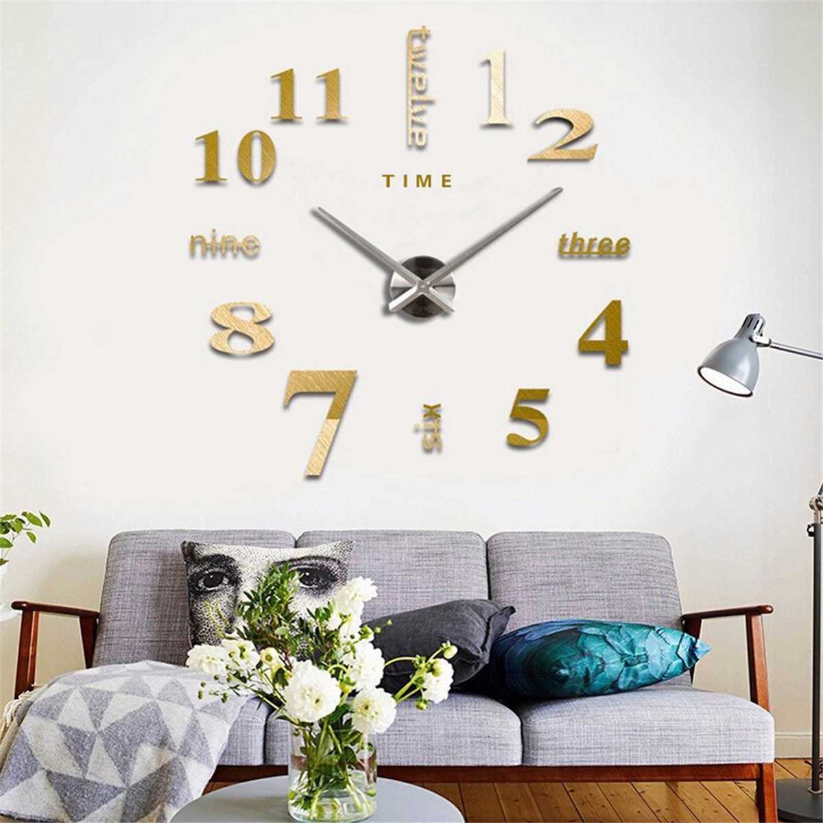 Mirror Clock Horloge Home-Decor Living-Room Creative Acrylic-图1