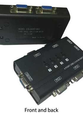 USB VGA KVM Switch with 4 Cables, 4 Port Selector Switcher f