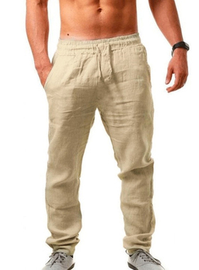 Men	s Trousers Ultra-thin Breathable Male Linen Summer Jo