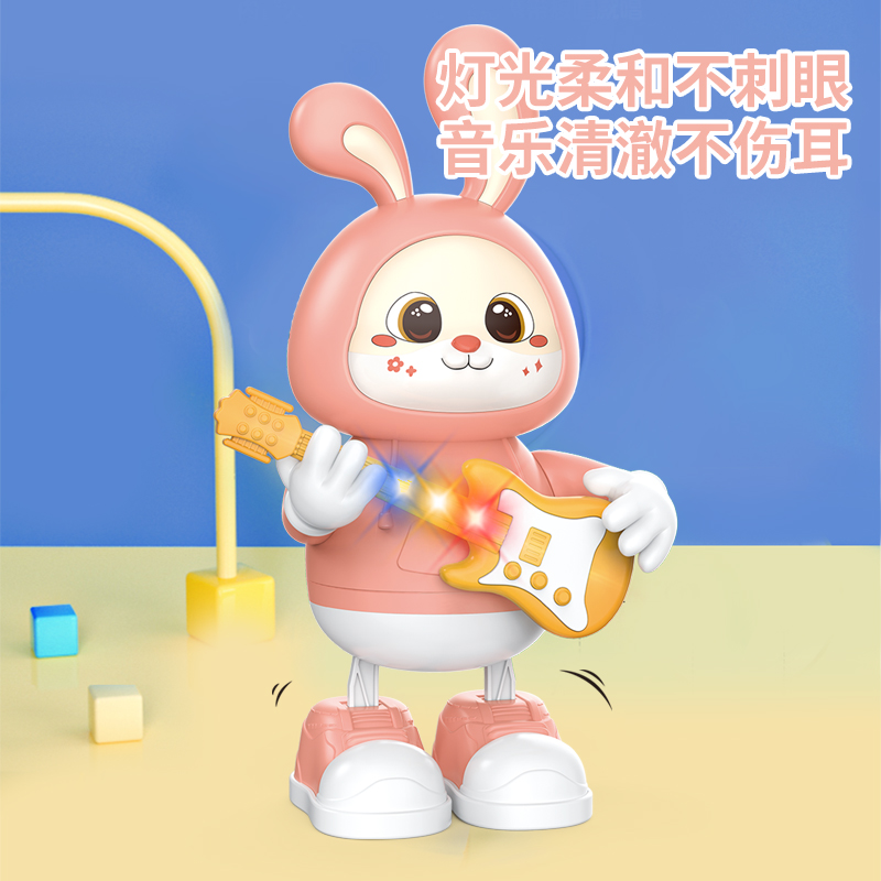 儿童益智电动玩具跳舞吉他兔子0-1到三半岁2宝宝男女孩有声会动3 - 图1