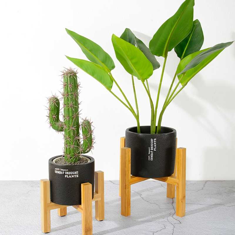 Four-legged Wood Flower Pot Holder Plant and Succulent Flowe - 图1