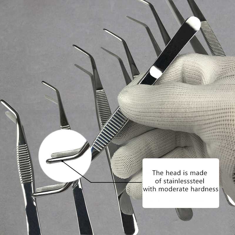 Stainless Steel 430 Anti-iodine Medical Tweezers Long Straig - 图3