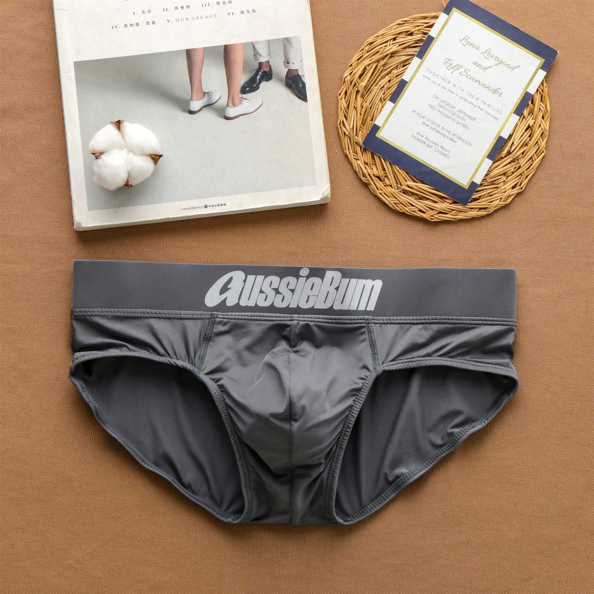 Men Triangle Underwear Qmilch Low Increase Capsular Elastici - 图3