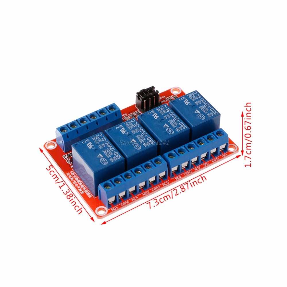 12 V 4 Channel Relay Module with Optocoupler Isolation Suppo - 图1