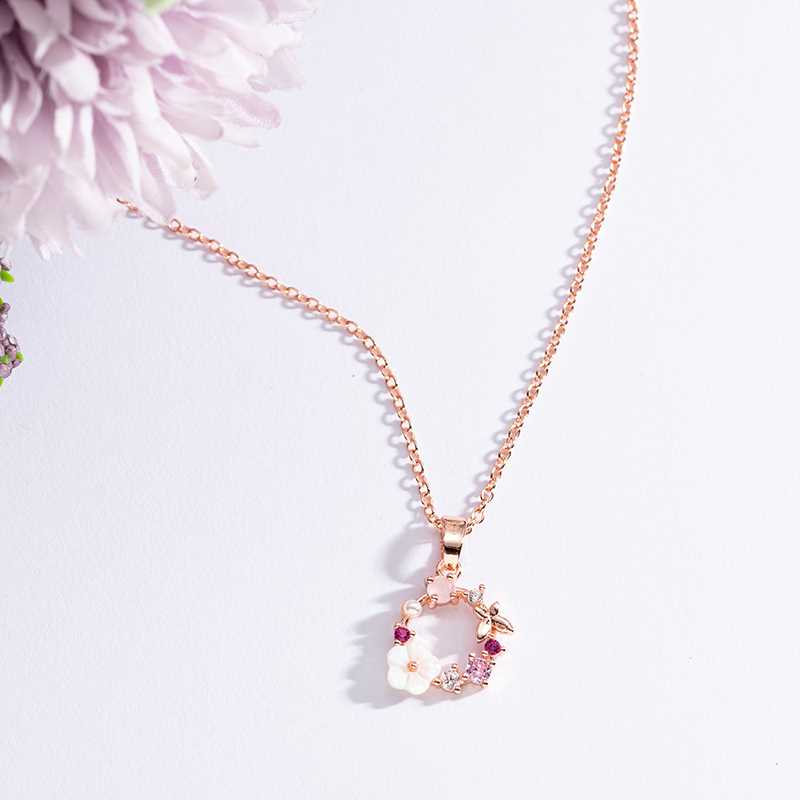 Fashion Rose Gold Crystal Pendant Necklace Earrings Rings Se - 图3