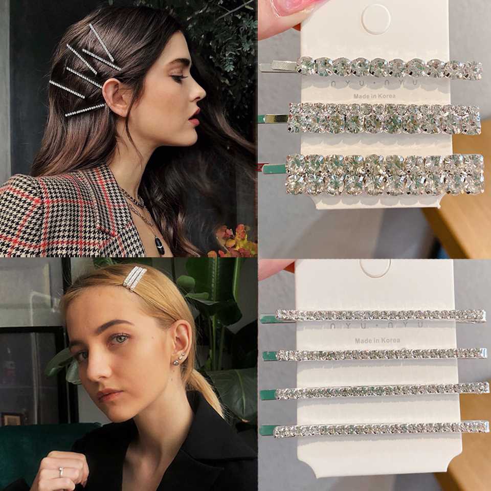 Hot Korea Diamond Hairpins Women Bingbing Crystal Hair Clips - 图0