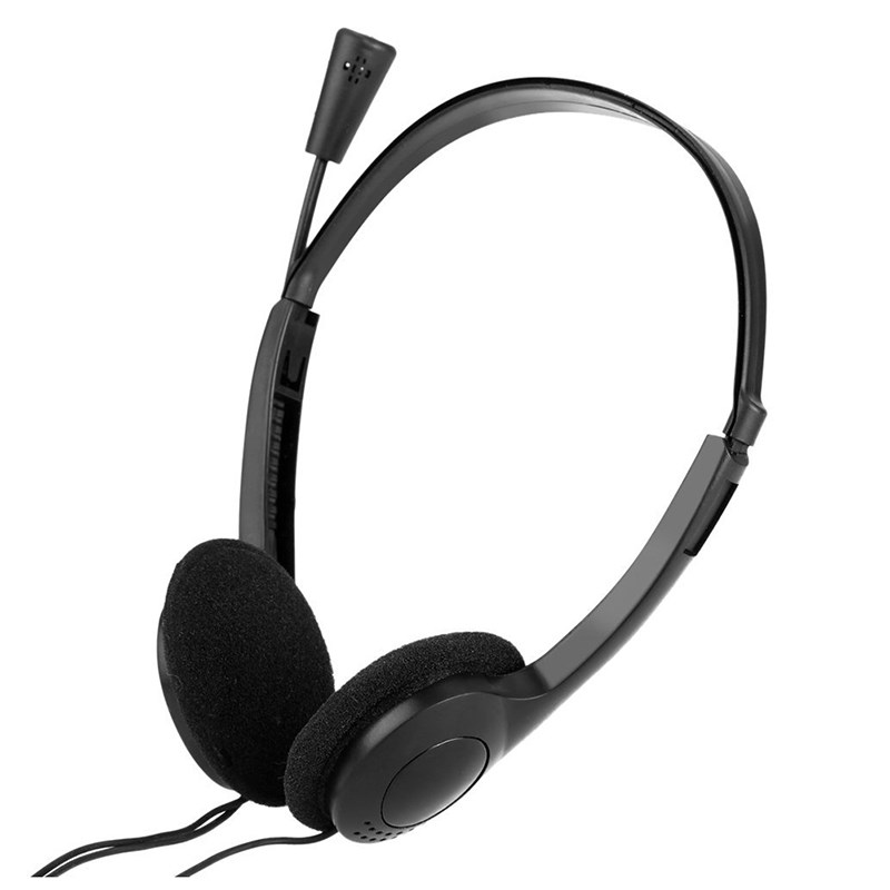 3.5mm Stereo Wired Headset With Microphone Adjustable Headb - 图0