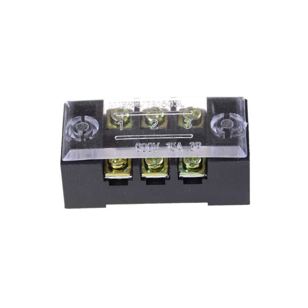 3pcs Dual Row 3 Position Screw Terminal Block Strip 600V 1