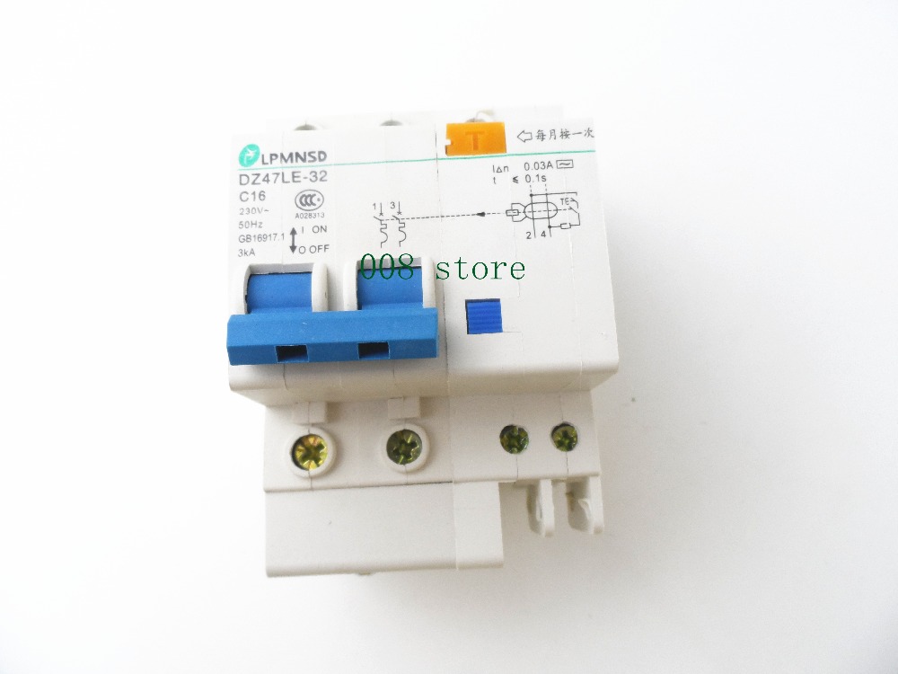 DZ47LE 2P 6A 230V~ 50HZ/60HZ Residual current Circuit breake - 图1