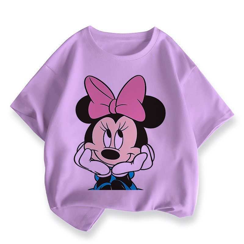 New Children's 4 Colors T Shirts Mickey Mouse Minnie Pri - 图0