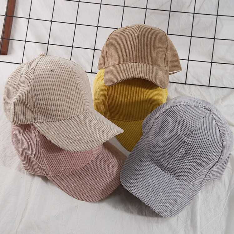 New Spring Summer Women Corduroy Cap Embroidery Baseball Hat - 图0