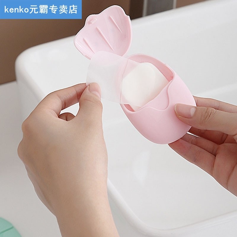 50PCS High Quality Disposable Boxed Paper Soap Travel Portab - 图1