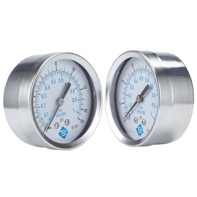 0-15psi, 2 1/4 NPT Back Mount Pressure Gauge 62mm Dial - 图2