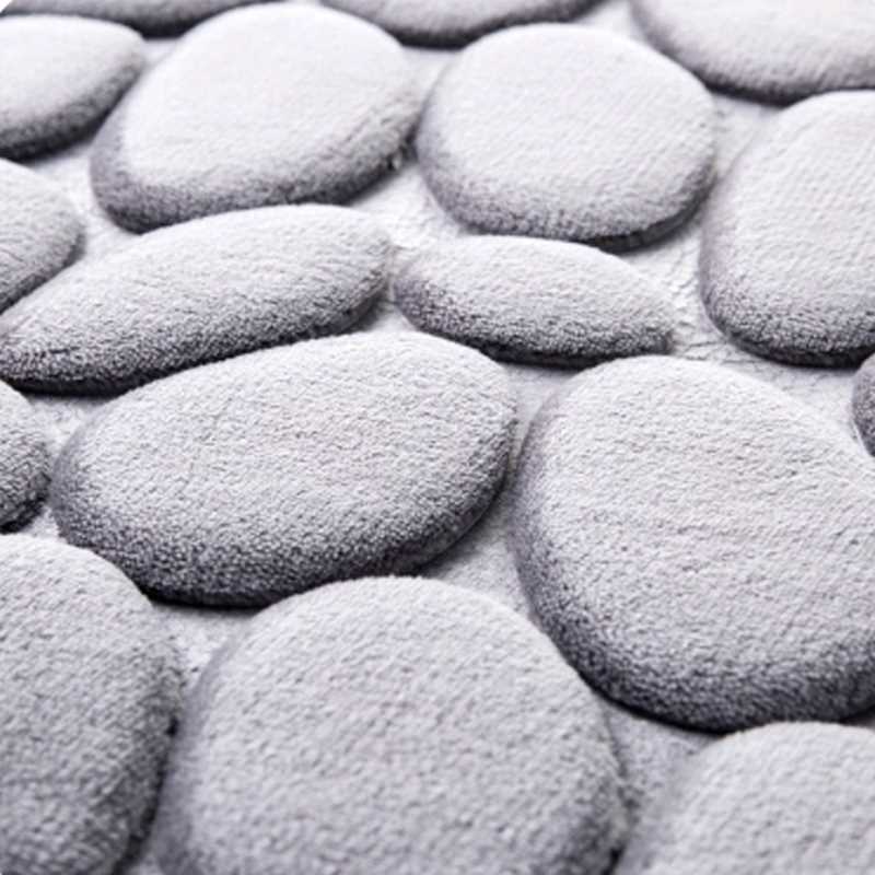 Home Bathroom Mat Non-slip Pebble Carpets Absorbent Lavatory - 图0