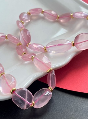 莫桑比克粉晶原创设计手链六年