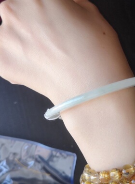 天然a货翡翠片镯叮当手镯玉石首饰实拍现货含证缅甸料不退闭眼入