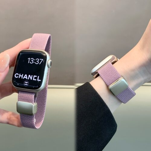 适用苹果手表iwatch10/s11表带百搭细款平纹编织磁吸扣applewatch - 图1
