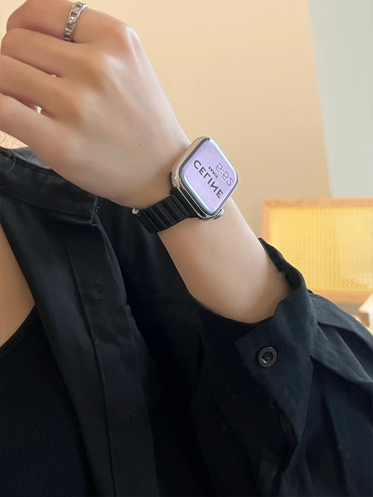 适用S9苹果手表S7表带不锈钢applewatch细款金属钢带iwatchSE男女-图2