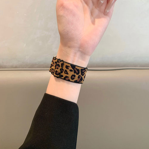 适用苹果手表iwatch10表带弹力编织豹纹回环applewatch98运动舒适 - 图0