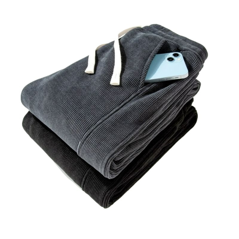 灯芯绒休闲裤男士裤子春秋加绒保暖宽松大码卫裤束脚百搭运动裤夏