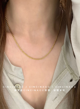 无品牌钛钢麻花女时尚项链