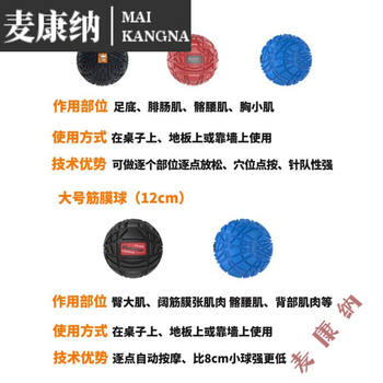 Cervical membrane ball fitness fascia hard ball 12cm yoga shoulder and neck relaxation ball trapezius muscle lake blue 8cm soft