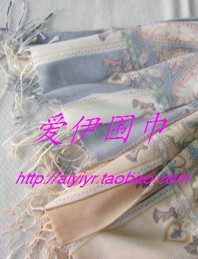 意大利印花纯羊绒围巾披肩