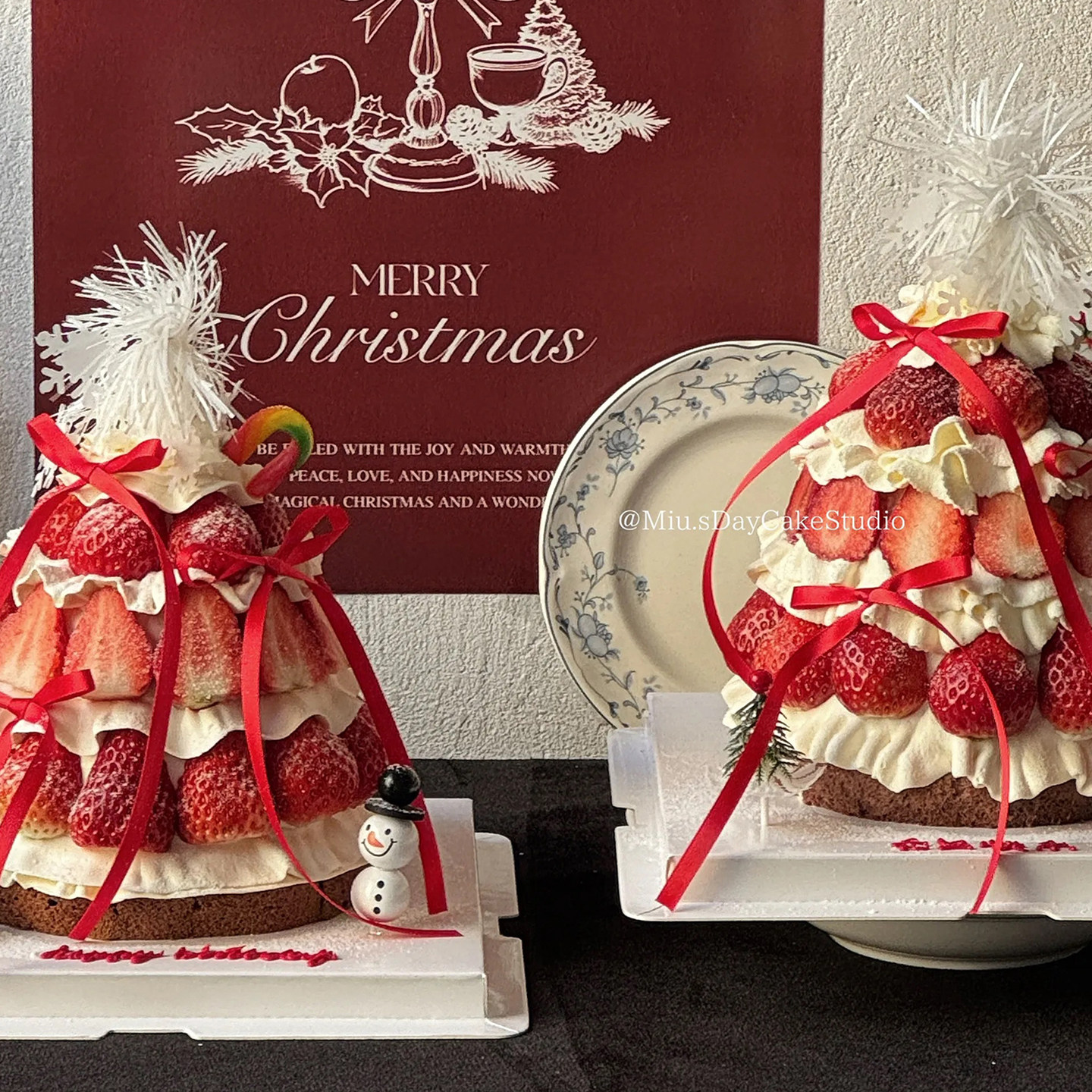 爆款圣诞节氛围感草莓塔蛋糕装饰礼帽圣诞雪人雨丝雪花蝴蝶结丝带,淘宝优惠券,粉丝福利购,淘宝优惠卷