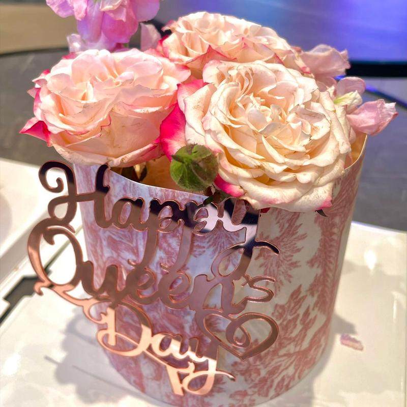 三八女神女王节节日烘焙蛋糕装饰仿真花郁金香亚克力插件欧式围边,淘宝优惠券,粉丝福利购,淘宝优惠卷