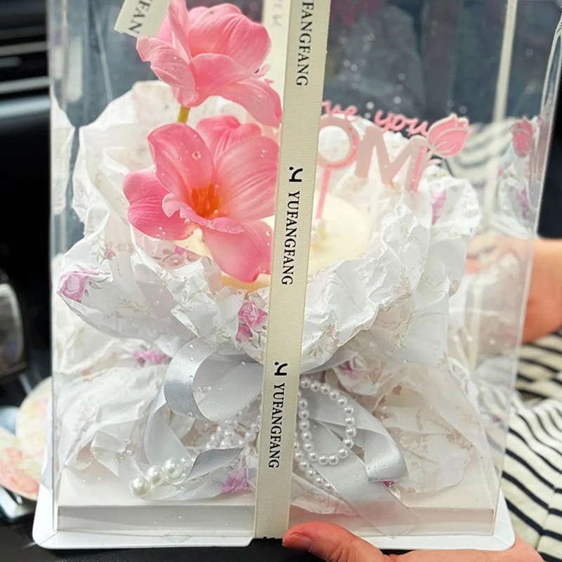 浪漫母亲节粉嫩仿真花束蛋糕装饰小紫花雪莉纸粉白MOM亚克力插件,淘宝优惠券,粉丝福利购,淘宝优惠卷