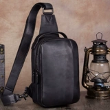 Ретро кожаная барсетка, мужская сумка через плечо, нагрудная сумка, воловья кожа, из натуральной кожи, коллекция 2023