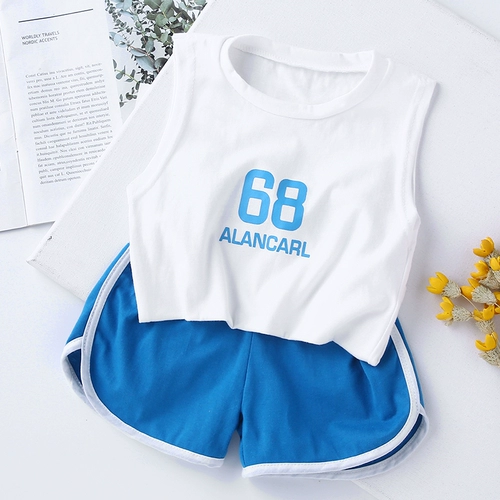 Летний модный комплект, тонкая милая майка без рукавов, шорты, 2022 года