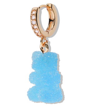 夏季气泡小熊官同款出口余挪威树脂彩色小熊CH蓝色吊坠耳环