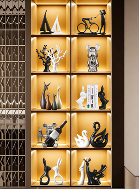 新家轻奢高级感酒柜摆件套装组合