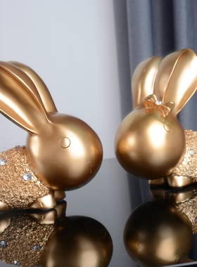 兔子现代简约客厅酒柜电视柜摆件